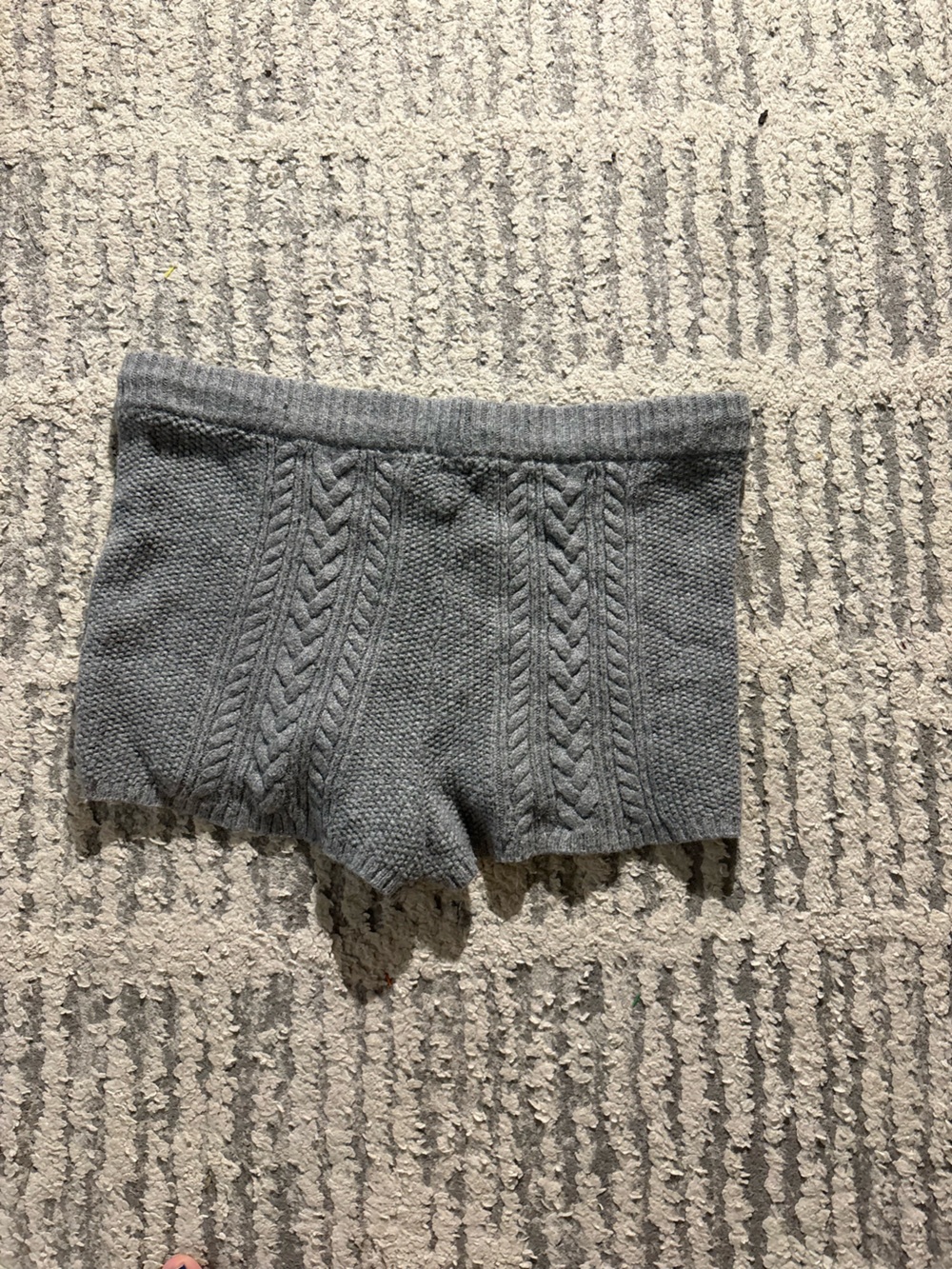 Aerie gray cable knit booty shorts tie size L - Picture 4 of 4